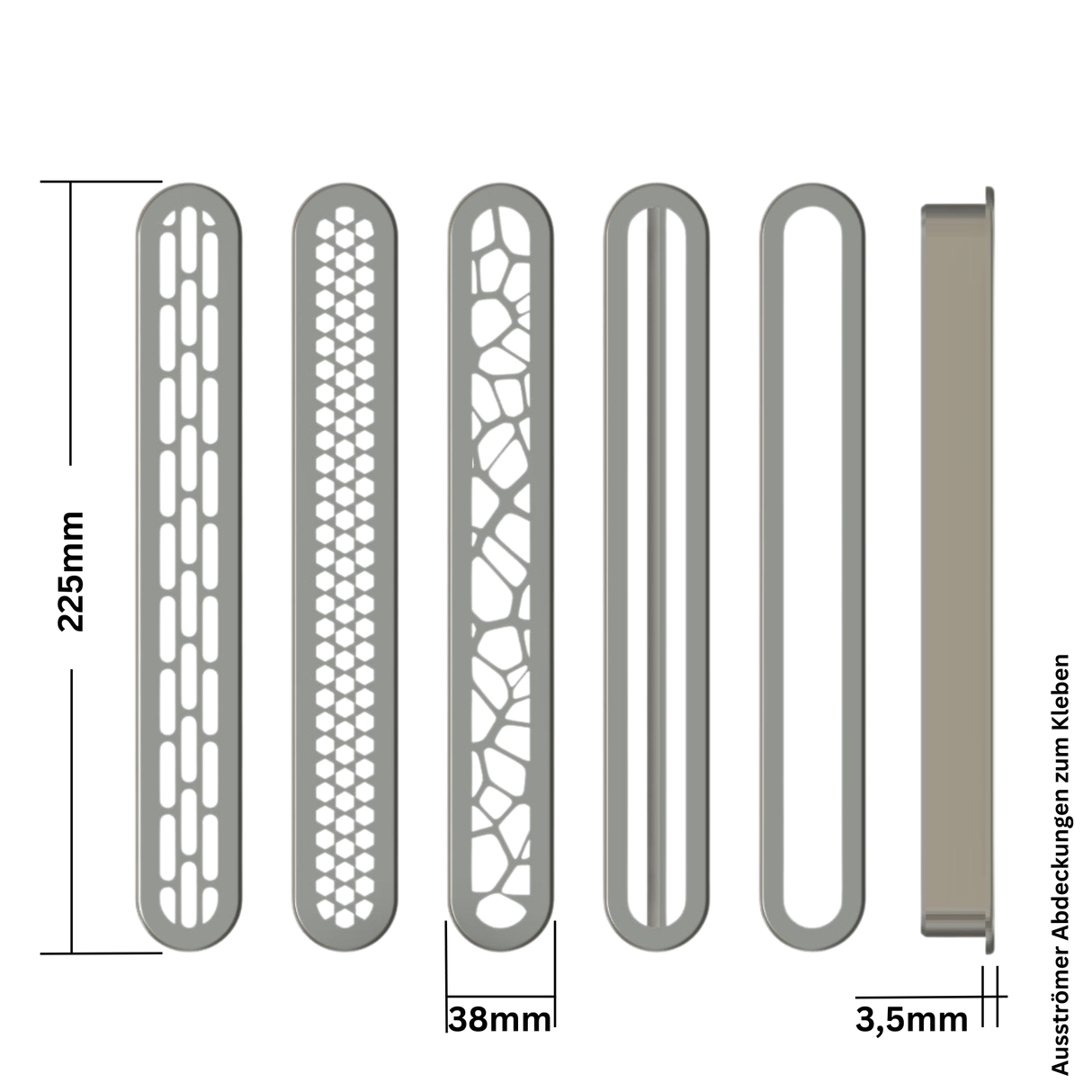 20cm Ausströmer für Standheizungen, gerader Anschluss mit Abdeckung