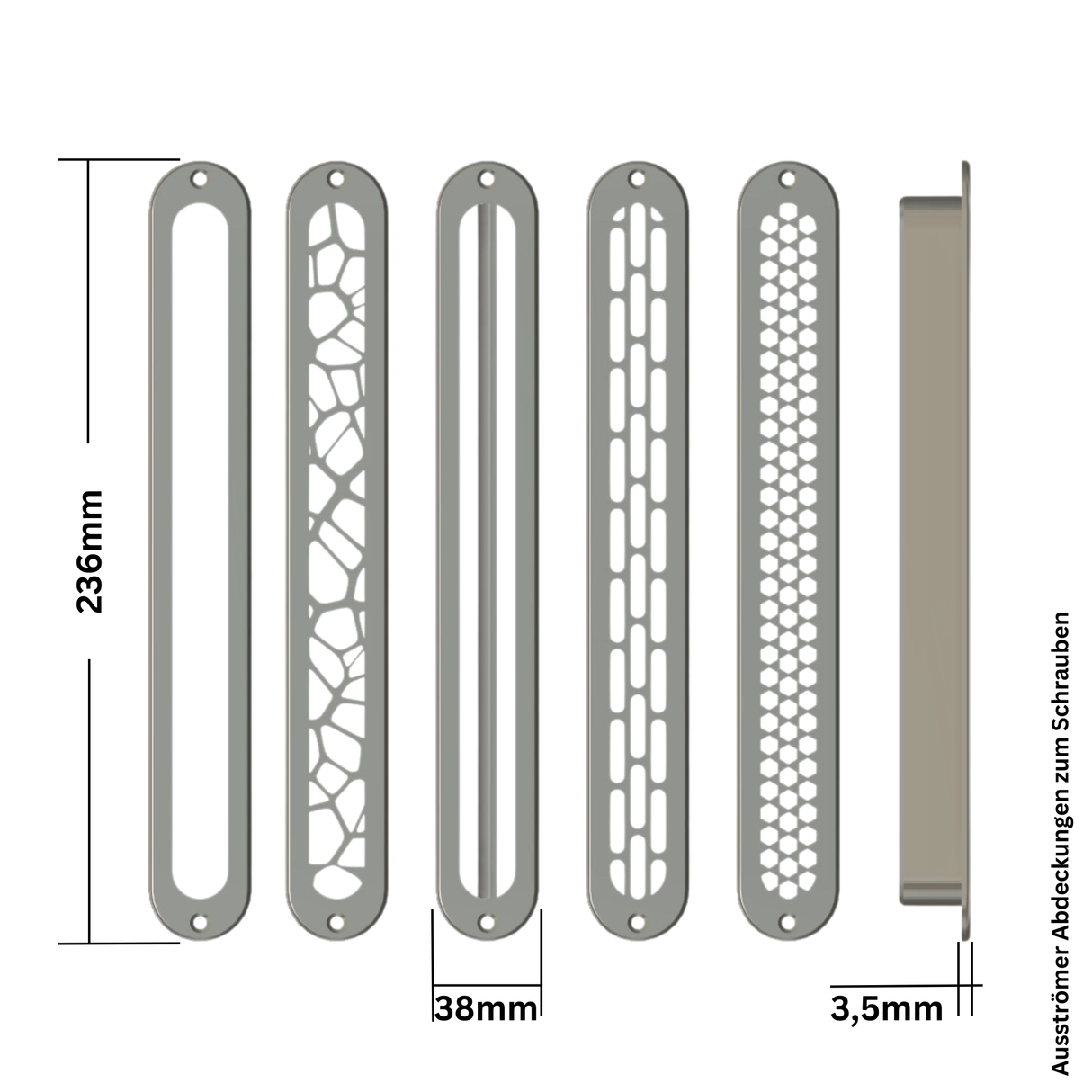 20cm Ausströmer für Standheizungen, gerader Anschluss mit Abdeckung