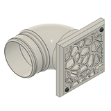 Ausströmer Eckig mit 90° Anschluss für 60mm Syteme